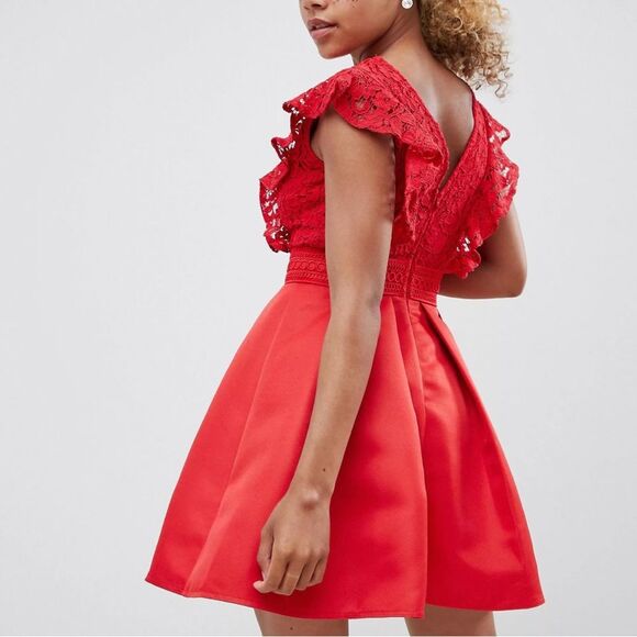 Women’s Petite ASOS Little Mistress Frilly Lace Mini  Dress homecoming formal - Picture 2 of 8